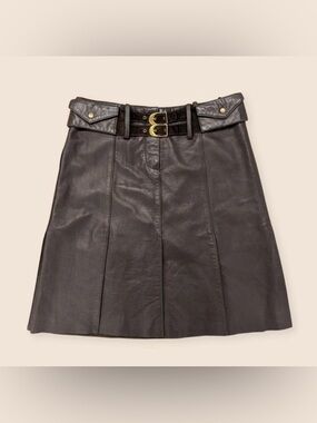Leather Skirt Kilt with Belt